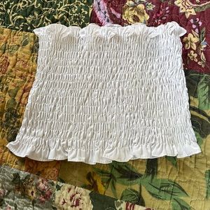 White, ruffled tube top